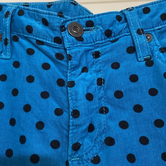 AG the Stevie Blue Polka Dot Pants corduroy women 29R slim straight Y2K retro - Picture 5 of 12